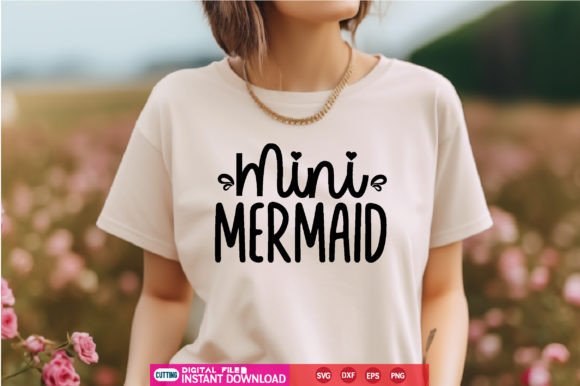 Mini Mermaid Svg Graphics for T-Shirt Designs
