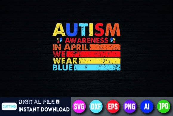 Retro in APRIL WE WEAR BLUE Autism Graphics